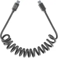 Cellularline usb-c to usb-c coiled cable 1.2m - black