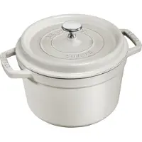 Staub pyöreä pata korkea 4,8 L White Truffle
