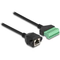 DeLOCK 66055, 1 m, Cat6, U/UTP (UTP), RJ-45, Musta, Vihreä
