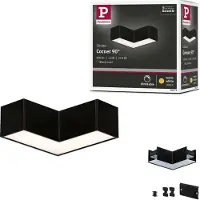 Paulmann LED-valolista Linion, musta, 90° kulma, 3 000 K himmennettävä, Musta, Olohuone/ruokailutila, Alumiini, Moderni