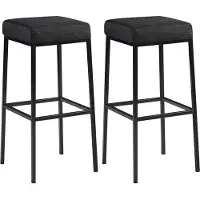 CLP 2 kpl Montreal baarituoleja 85 cm, kangas, musta, Tamsiai pilka