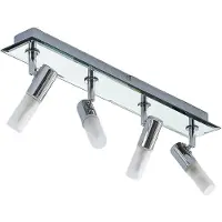 LINDBY kylpyhuonevalaisin Zela, pituus 53 cm, kromi, 4-liekkinen Zela , himmennettävä, Kromi/hopea, Kylpyhuone, Metalli, Moderni