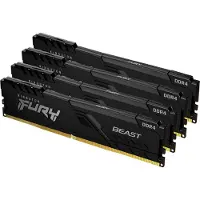 Kingston 128GB (4X32GB) DDR4 3600MT/S CL18 2RX8 FURY BEAST XMP, BLACK (KF436C18BBK4/128)
