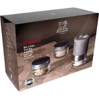Peugeot Maestro Saltkværn Z Gaveboks Grafit + 3 Glas & 3 Slags Salt - Nude - 11 CM