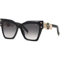 Philipp Plein Aurinkolasit SPP175S 57/16/140 Kiiltävä Musta Asetaatti NAISILLE SPP175S