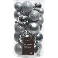 Décoris Season Hopeinen joulupallosetti - 30 kpl.