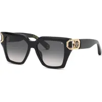 Philipp Plein Aurinkolasit SPP213M 53/16/140 Kiiltävä musta Akryyli NAISILLE SPP213M