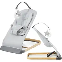 Moby-System LILY 2-in-1 keinutuoli, sisäkkeillä, alle 9 kg painaville lapsille, 3-portainen säädettävä keinutuoli, panta kahdella lelulla, kevyt, ilmaverkko