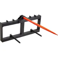 Vevor 49" heinäpiikit, paalipiikit, 1600 paunan kuormauskapasiteetti, liukuohjattu kuormaajatraktorin lisälaite kahdella 17,5" tukivarrella, pikakiinnityspiikkihaarukat