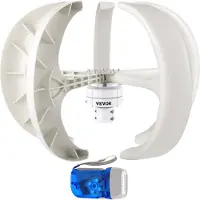 Vevor tuuliturbiini 600W 12V tuuliturbiinigeneraattori valkoinen lyhty pystysuora tuuligeneraattori 5 lehteä tuuliturbiinisarja ohjaimella ilman napaa