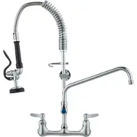 Vevor -keittiöhana esipesuruiskulla, korkeus 63,5 cm, keskiosa 20,3 cm, kääntyvä juoksuputki 30,5 cm, seinään kiinnitettävä keittiön pesuallashana, messinkirakenne alasvedettävällä suihkulla, 1/2/3-lok