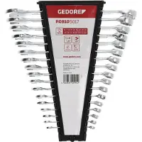 Gedore R09105017 Ratchet Spanner Set metric - 17 pieces