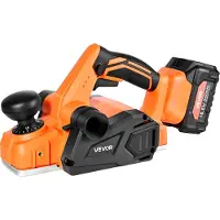 Vevor akkukäyttöinen käsihöylä, 82 mm:n leikkuuleveys, 15000 RPM sähköinen käsihöylä 4 Ah 18 V:n litiumakulla, harjattomalla moottorilla, säädettävällä leikkuusyvyydellä, pölypussilla, puuntyöstöön