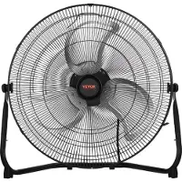 Vevor -lattiatuuletin, 3 nopeutta, suuri nopeus, tehokas 18 tuuman teollisuustuuletin, 4000 CFM, 360° säädettävä kallistus, 19,69 ft/s ilmavirtaus, suuri metallituuletin, kotiin, kuntosalille, toimisto