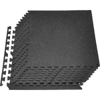 Vevor -palapeliharjoitusmatto, 12 kpl kuntoiluvälinemattoja, 610 x 610 x 100 mm, tiheä EVA-vaahtomattosetti, lukittuvat pehmeät kumilaatat, suojaava lattiapehmuste harmailla pisteillä kotisalille ja to