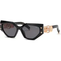 Philipp Plein Aurinkolasit SPP174S 57/16/140 Kiiltävä Musta Akryyli NAISILLE SPP174S