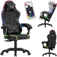 Huzaro Samettinen pelituoli Force 2.7 RGB black LED-valaistuksella