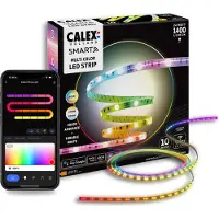 Calex Smart LED-nauhavalaisin, pituus 10 m, CCT, RGB, WLAN Striplight, himmennettävä, Valkoinen/opaali, Olohuone/ruokailutila, Synteettinen materiaali, Moderni