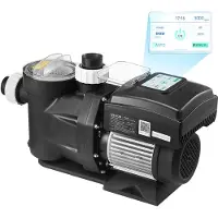 Vevor -allaspumppu, säädettävällä nopeudella, 2200 W, AC 220–240 V, 43 000 l/h, uima-altaan sisä-/yläpuolella oleva pumppu suodatinkorilla, tehokas itseimevä, ohjelmoitava ajastin, maanalaisiin ja maan