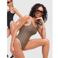 Unlike Humans Scoop Swimsuit, ruskea