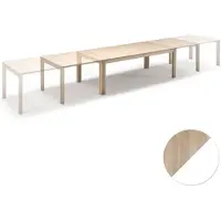 Skovby Sm24 pöytä vitolajad tammi / valkoinen laminaatti 200-356(512)x100x73 cm