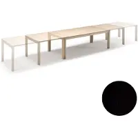 Skovby Sm24 pöytä svartlackad tammi 200-356(512)x100x73 cm