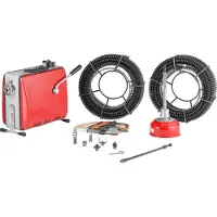 Vevor -viemärinavauskone, 500 W:n 1400 RPM:n sähköinen putkenpuhdistuskone, viemärikäärme, 40 m x 16 mm, 5 m x 9,5 mm ja 0,4 m x 12 mm:n teräsjousikaapeli ja 6 leikkuria, sopii halkaisijaltaan 50–110 m