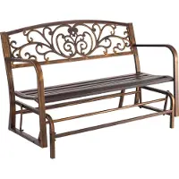 Vevor ulkopenkki, 127 cm, hiiliteräksinen metallirunko valurautaisella selkänojalla ja pyöristetyillä käsinojilla, säänkestävä ulkopenkki terassille, puutarhaan, puistoon, pihalle, kuistille, antiikki