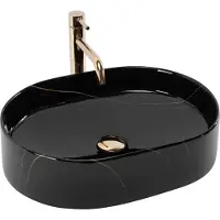 REA Nadia 50 Black Stone Kiiltävä pesuallas työtasolle