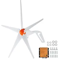 Vevor 500 W:n tuuliturbiinigeneraattori, 12 V:n tuuliturbiinisarja, 5-lapainen tuuligeneraattori MPPT-ohjaimella, säädettävä tuulensuunta ja 2,5 m/s käynnistystuulen nopeus, sopii kotiin, maatilalle,