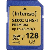 Intenso Premium 128 Gt SDXC UHS-I Class 10 U1 -muistikortti, sininen