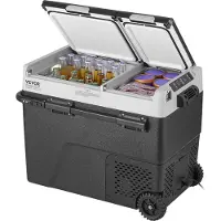 Vevor kannettava autojääkaappi, 12 voltin autojääkaappi, 58 L / 61,5 QT kaksoisvyöhykkeinen kannettava pakastin, -4℉-68℉ säädettävä lämpötila, kompressorijäähdytin kotiin, ulkoiluun, retkeilyyn, matka
