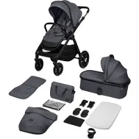 Lionelo 2-in-1 yhdistelmävaunut kantokopalla ja rattailla kaikkiin vuodenaikoihin 22 kg – Layla Grey Stone