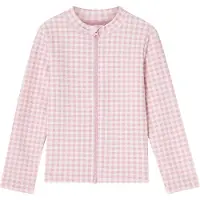 Kuling Montauk UV Zip Paita Pink Gingham Pink Gingham 98/104 cm Vaaleanpunainen 98/104 cm Tytöt