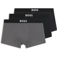 BOSS for man. 50549832 Set of 3 Boxer shorts with logos grey, black (S), Homewear, Cotton