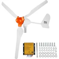 Vevor 800 W:n tuuliturbiinigeneraattori, 12 V:n tuuliturbiinisarja, 3-lapainen tuuligeneraattori MPPT-ohjaimella, säädettävä tuulensuunta ja 2,5 m/s:n käynnistysnopeus, sopii kotiin, maatilalle, matka