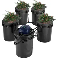 Vevor RDWC Hydroponics -järjestelmä, kiertovesiviljely, syvän veden viljely, 4 ämpäriä, 18,9 l