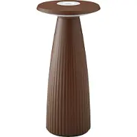 Sigor Nuflair LED-ladattava pöytävalaisin, ruosteenruskea, IP54, himmennettävä, 24 cm Nuflair, himmennettävä, Ruskea/ruoste, Olohuone/ruokailutila, Alumiini, Skandinaavinen