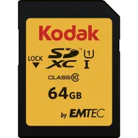 Kodak – 64GB, SDXC, Class10, U1 (EKMSD64GXC10K)