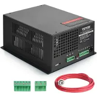 Vevor CO2 -laservirtalähde, 100 W, virtalähde 100 W:n laserputkelle, vakiovirtasuoja, avoimen piirin suojaus, nopea lämmönhukka, yhteensopiva useiden merkkien laserkaiverrus- ja leikkurien kanssa