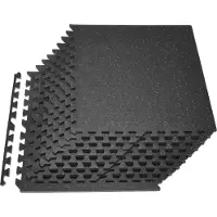 Vevor -palapeliharjoitusmatto, 12 kpl kuntoiluvälinemattoja, 610 x 610 x 14 mm, tiheä EVA-vaahtomattosetti, lukittuvat pehmeät kumilaatat, suojaava lattiapehmuste harmailla pisteillä kotisalille ja toi