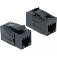 DeLOCK RJ45-naaras - RJ45-naaras Cat.6A U/UTP - Keystone-moduuli, musta