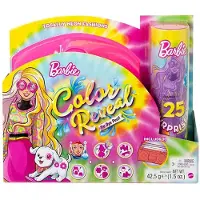 Barbie Paljasta Lahjapakkaus Neonvärisestä Solmioneulasta Kukkakuvioisella Nukella