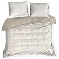 Eurofirany Vuodevaatesetti POS Satin 160x200 valkoinen abstrakti, vetoketjullinen, 3-osainen