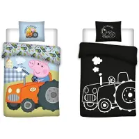 Pipsa Possu Pussilakanasetti Glowing – Peppa Pig George, 100x135cm + tyynyliina 40 x 60 cm