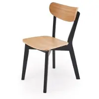 Halmar Ruokapöydän tuoli HAITI musta / luonnollinen tammi, moderni puinen, 2 kpl setti