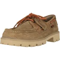 Clarks Shoes for man. 26186178 Cleyhill Boat beige leather shoes (40), Flat, 1 to 3 cm, Suede, Laces, Casual
