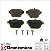 ZIMMERMANN Jarrupalasarja (4kpl), levyjarru 22792.175.1