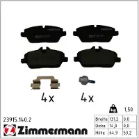 ZIMMERMANN Jarrupalasarja (4kpl), levyjarru 23915.140.2