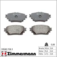 ZIMMERMANN Jarrupalasarja (4kpl), levyjarru 20582.150.1